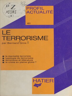 cover image of Le terrorisme